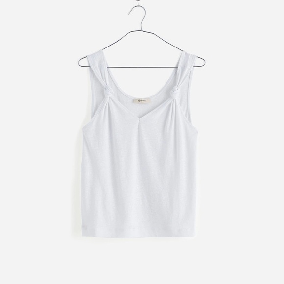 Madewell Wool Blend White Knotted-Strap Tank Top Size Small - Picture 5 of 5
